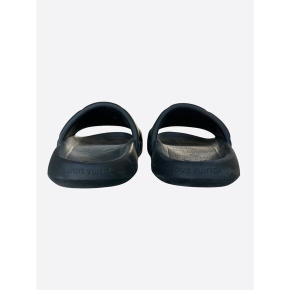Louis Vuitton Black Embossed Monogram Waterfront Mule Sandals - Picture 5 of 7